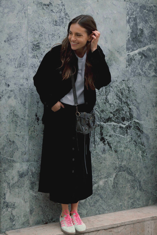 JUPE PADOUE – Velvet noir