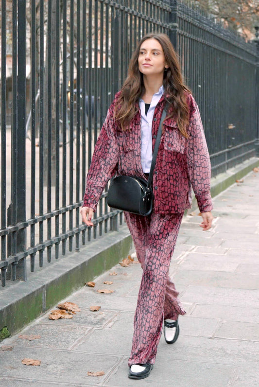 PANTALON HOPE – Velvet grenat glow