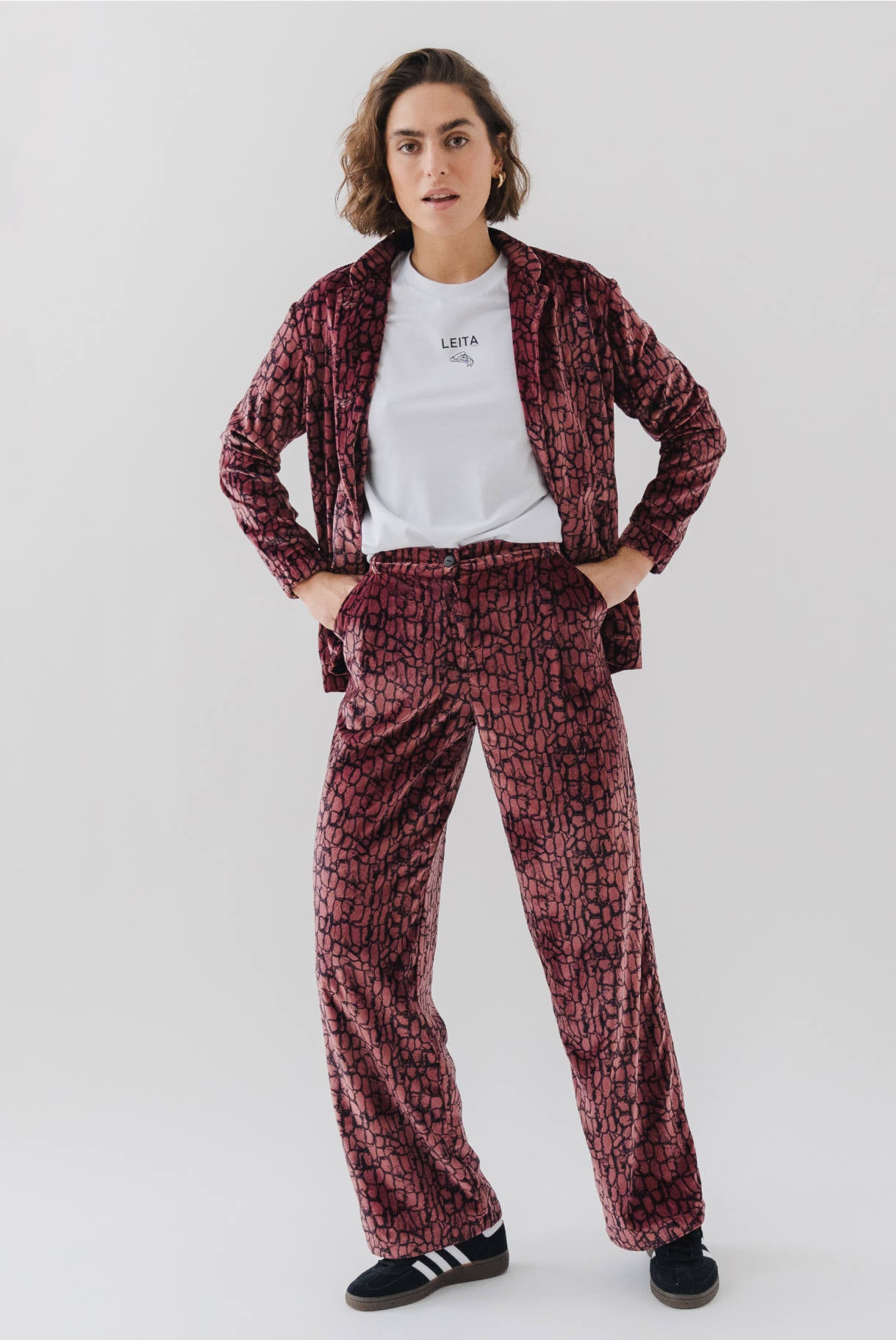 FLUID VELVET PANTS GARNET GLOW - HOPE