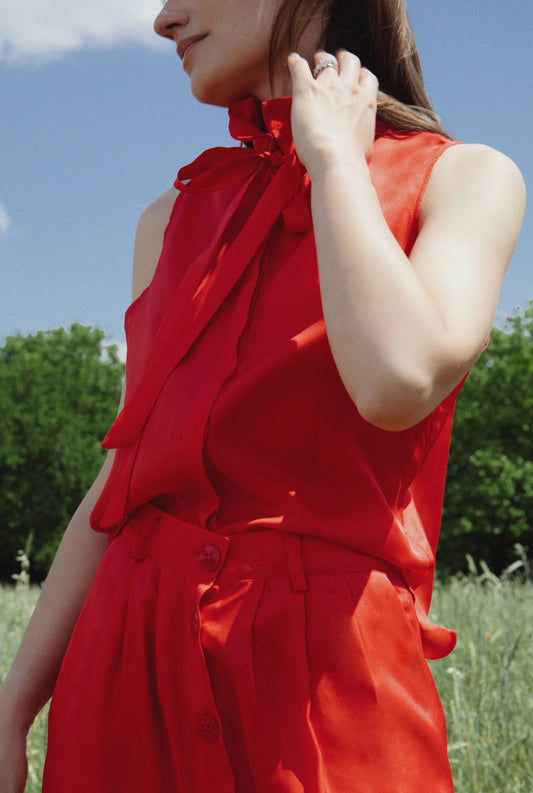 TOP VIOLETTE – Rouge coquelicot