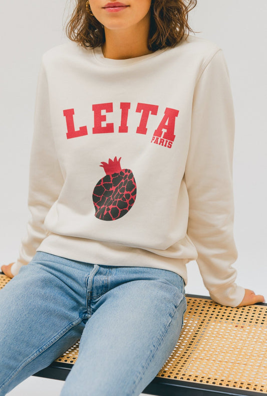 LEITA Paris sweat shirt blanc femme coton biologique manche longue
