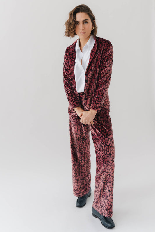 FLUID VELVET PANTS GARNET GLOW - HOPE