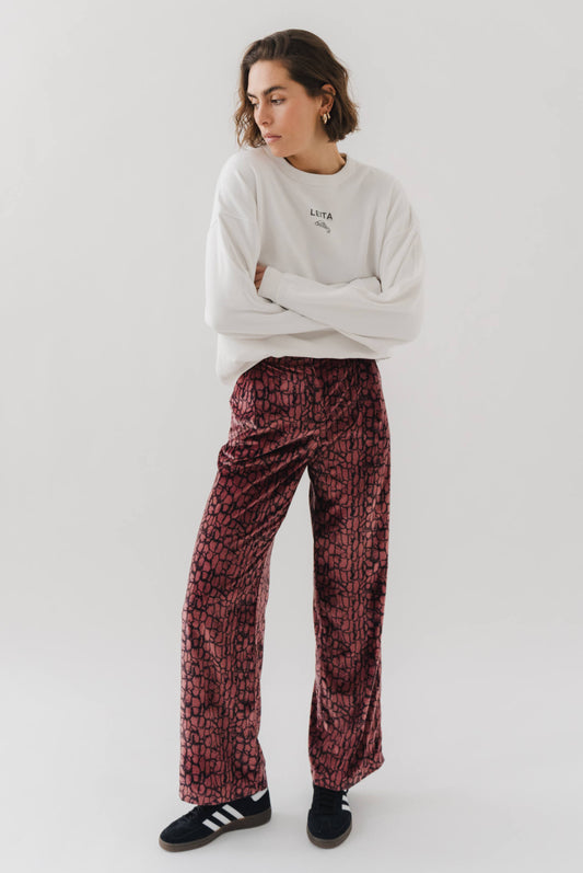 FLUID VELVET PANTS GARNET GLOW - HOPE