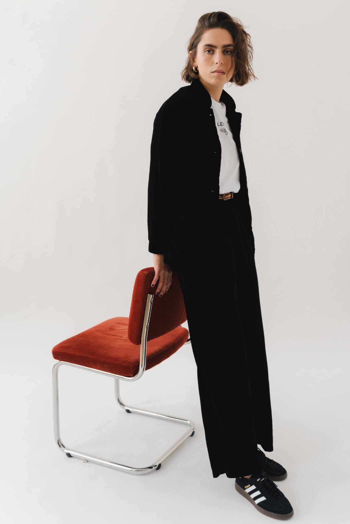 BLACK VELVET FLUID PANTS - HOPE