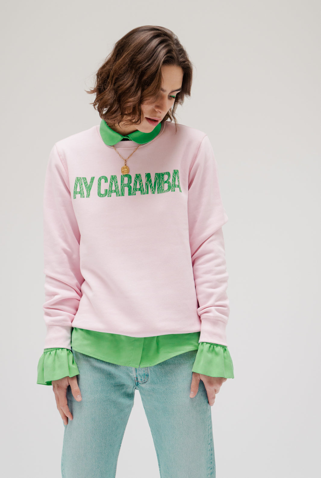 Ah Caramba Roses T-Shirt Cactus - Écru en coton biologique - LEITA Paris
