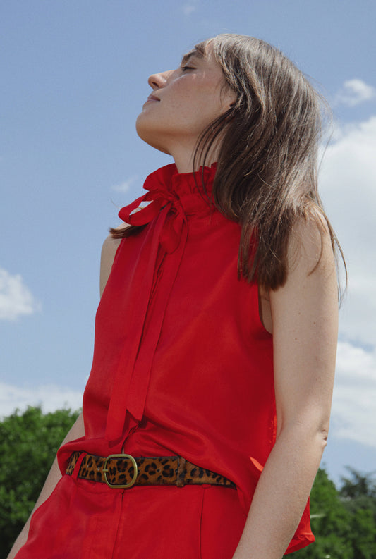 TOP VIOLETTE – Rouge coquelicot