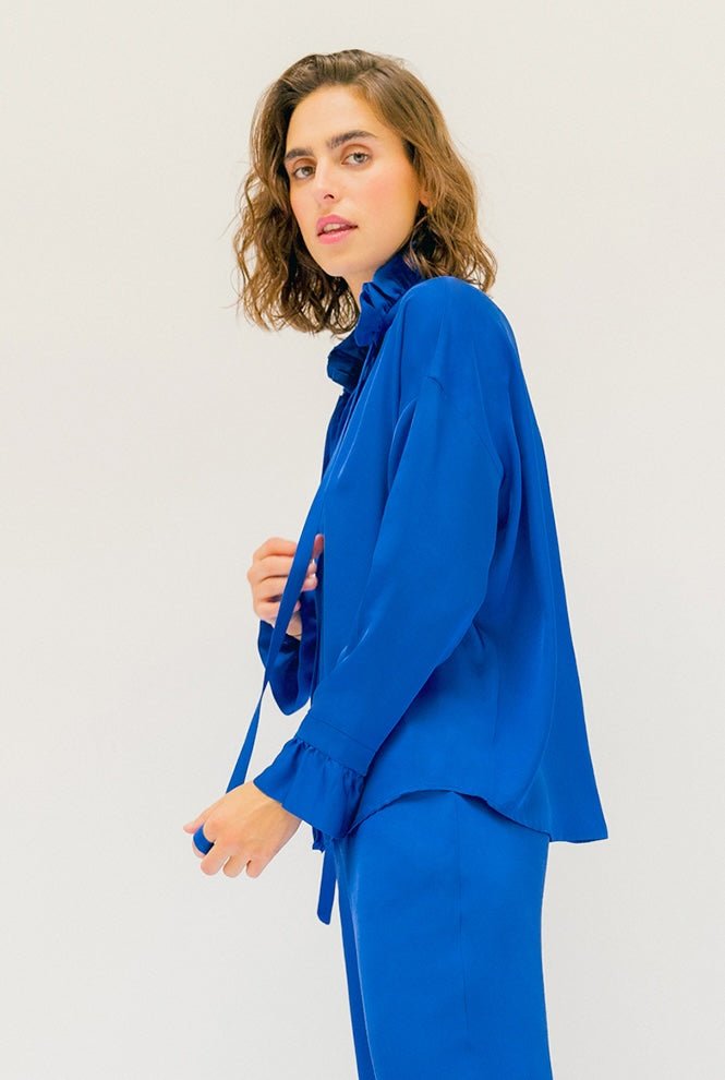 Chemise Oversize Bleu lectrique Ecovero Certifi LEITA Paris Chemise Oversize Bleu lectrique Ecovero Certifi LEITA Paris